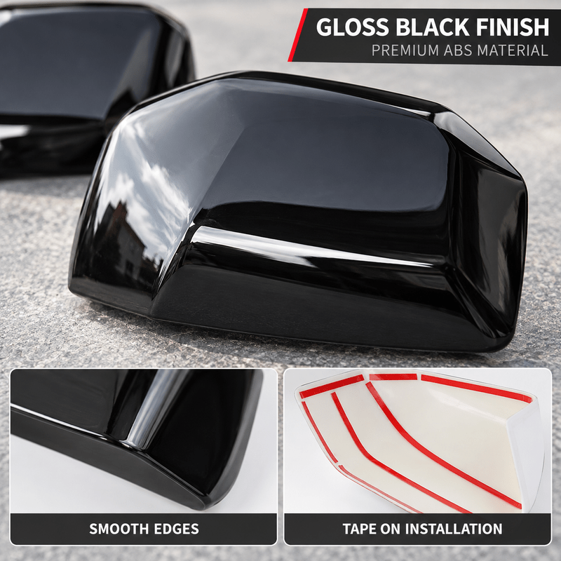 NINTE Mirror Caps for 2015-2020 Ford F-150, Non-Tow Top-Half Covers, 2-Piece - NINTE