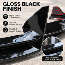 NINTE Front Lip for Tesla Model Y 2020-2024 V Style ABS Painted Gloss Black Bumper Spoiler Splittber Body Kits Guard Front Chin Splitter 3 PCS - NINTE