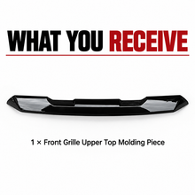 Laden Sie das Bild in den Galerie-Viewer, Front Grille Upper Top Molding Trim Piece Fit for GMC Sierra 1500 2022-2026 Chrome One Piece Style Without Logo