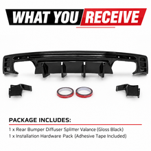Laden Sie das Bild in den Galerie-Viewer, NINTE Rear Bumper Diffuser Lip Splitter Fit for 2016-2023 Chevrolet Camaro Painted Gloss Black Quad Exhaust Sport Style Without Logo