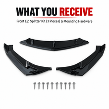 NINTE Front Bumper Lip Splitter Kit Fit for Cadillac CT5-V 2024-2026 Painted Gloss Black 3-Piece Sport Style Without Logo - NINTE