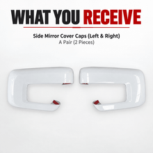 NINTE Side Mirror Cover Caps Overlays Fit for 2021-2026 Ford F150 Painted Gloss White Pair With Turn Signal Hole Sport Style Without Logo - NINTE