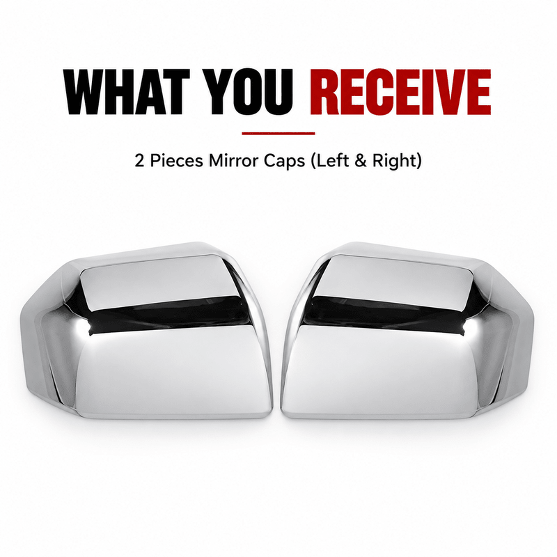 NINTE Mirror Caps for 2015-2020 Ford F-150, Non-Tow Top-Half Covers, 2-Piece - NINTE