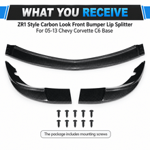Load image into Gallery viewer, NINTE ZR1-Style Front Bumper Lip Splitter for 2005-2013 Chevrolet Corvette C6 Base – Track-Inspired Aero - NINTE