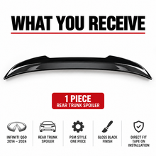 NINTE 2014–2024 Infiniti Q50 Rear Spoiler One Piece PSM Style Without Logo