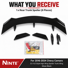 NINTE For 2016-2024 Chevy Camaro Rear Spoiler ZL1 1LE Style High Wing Spoiler Trunk Wing