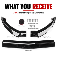 NINTE For 2015-2018 Benz C-Class W205 Sport Front Lip Front Bumper Lip Splitter ABS 3PCS - NINTE