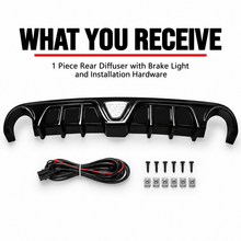 NINTE Rear Diffuser for 2012-2014 Chrysler 300 SRT with Brake Light Rear Bumper Lip - NINTE