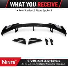 NINTE For 2016-2024 Chevy Camaro Rear Spoiler ZL1 1LE Style High Wing Spoiler Trunk Wing