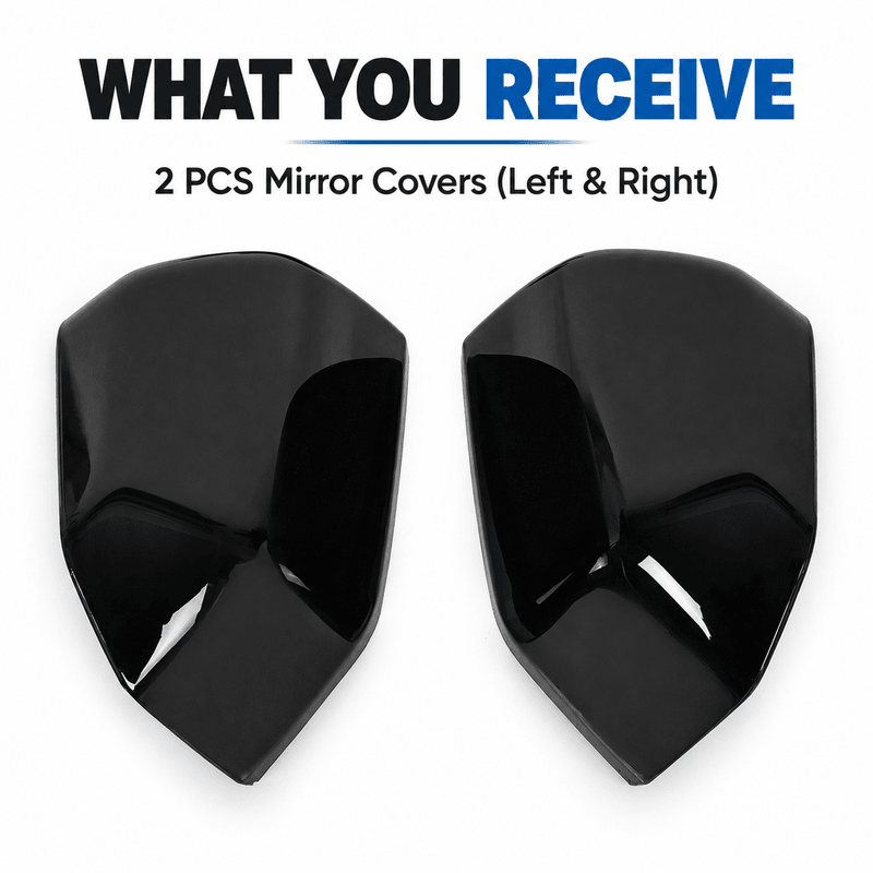 NINTE Mirror Caps for 2015-2020 Ford F-150, Non-Tow Top-Half Covers, 2-Piece - NINTE