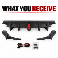 NINTE For Lexus IS300 IS350 2021-2025 JDM Glossy Black Rear Bumper Diffuser W/ Led Light