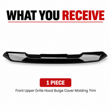 NINTE Front Upper Grille Hood Bulge Cover Molding Trim fit for 2022-2026 GMC Sierra 1500 Painted Gloss Black One Piece Overlay Sport Style Without Logo - NINTE