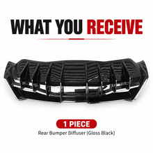 NINTE Rear Bumper Lip Diffuser Splitter Fit for Chevy Corvette C8 2020-2026 Painted Gloss Black ABS One Piece Sport Style Without Logo - NINTE