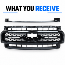 NINTE Front Bumper Grille for 2020-2023 Ford F250 F350 Super Duty ABS Gloss Black - NINTE