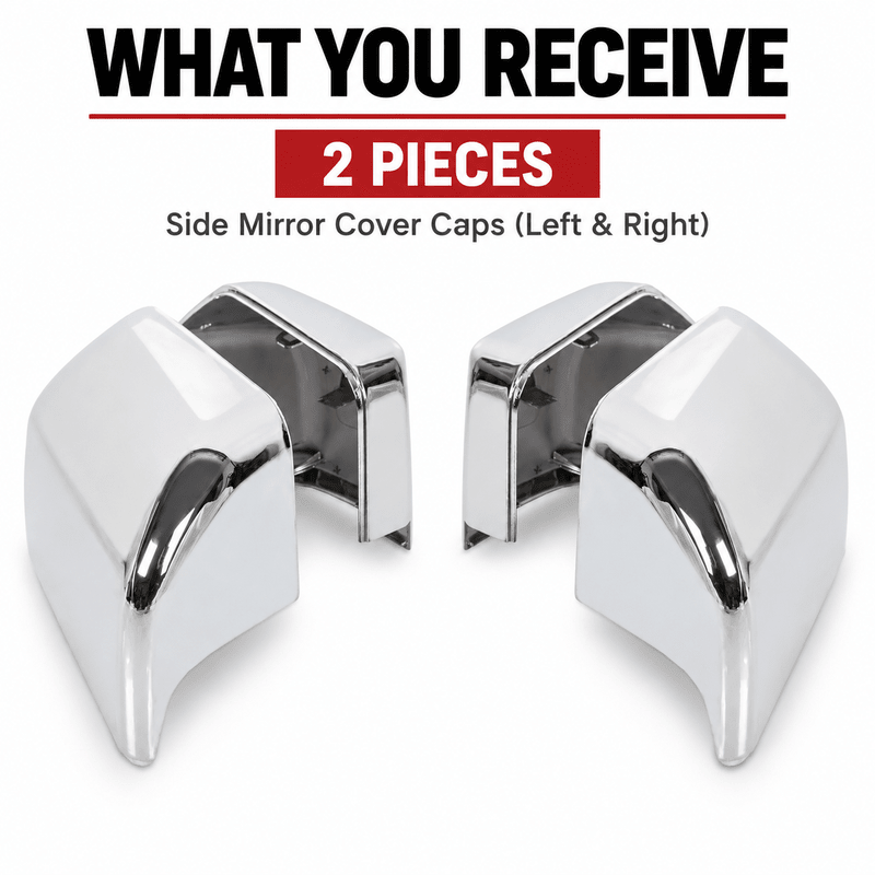 NINTE Mirror Caps for 2015-2020 Ford F-150, Non-Tow Top-Half Covers, 2-Piece - NINTE