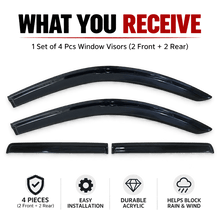 NINTE Window Visor Rain Guards For 2019-2025 Chevy Silverado/GMC Sierra 1500 - NINTE
