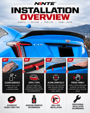 NINTE Rear Trunk Spoiler Wing Fit for Cadillac CT5 2020-2026 Painted Gloss Black One Piece V Blackwing Style Without Logo - NINTE