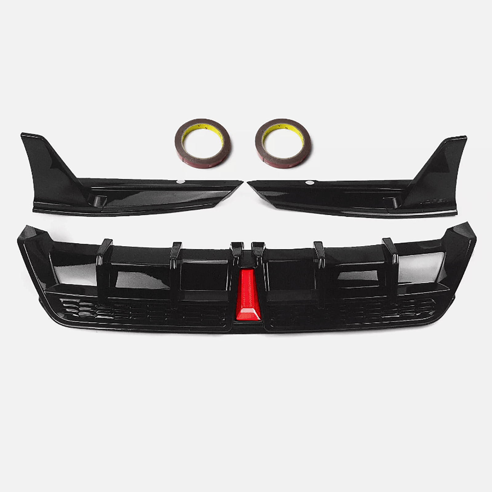 thumbnail image 2 of Yofer V2 Style Gloss Black Rear Bumper Diffuser With LED Light For 2018-2024 Toyota Camry SE / XSE 2 of 4