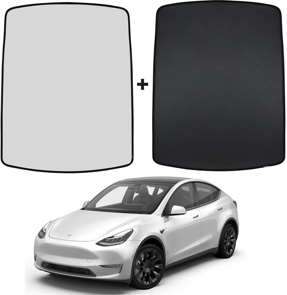 Ninte Sunshade For 2020 2021 Tesla Model Y With Uv/Heat Insulation Cover Set Of 2 Glass Roof Shade