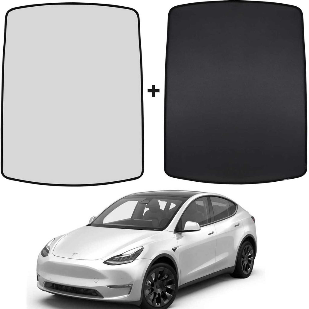 NINTE Sunshade For 2020 2021 Tesla Model Y with UV/Heat Insulation Cover Set of 2 Glass Roof shade