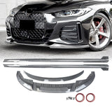NINTE Front Lip Side Skirts Rear Spoiler For 2022 2023 2024 BMW 4-Series Gran Coupe G26 M Sport 4DR I4 M Sport M50 ABS