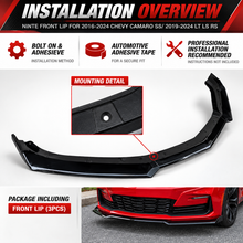 Laden Sie das Bild in den Galerie-Viewer, NINTE Front Lip For 2016-2024 Chevy Camaro SS/ 2019-2024 LT LS RS