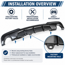 NINTE For 2011-2017 BMW 5-Series F10 F11 535d 535i Rear Diffuser M Sport MP Style Twin Outlet Rear Bumper Lip