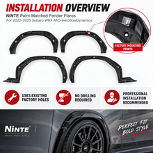 NINTE Paint Matched Fender Flares For 2022-2025 Subaru WRX AFD-AeroflowDynamics - NINTE