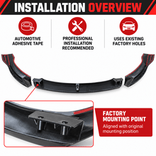NINTE Front Lip for Tesla Model Y 2020-2024 V Style ABS Painted Gloss Black Bumper Spoiler Splittber Body Kits Guard Front Chin Splitter 3 PCS - NINTE