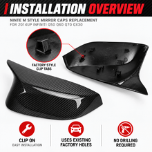 NINTE M Style Mirror Caps Replacement For 2014up Infiniti Q50 Q60 Q70 QX30 - NINTE