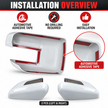 NINTE Side Mirror Cover Caps Fit for Ford F-150 2021-2025 Painted Gloss Black One Piece without Turn Signal Holes Without Logo