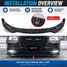 NINTE For 2015-2023 Chrysler 300 C S SRT Front lip ABS Painted 1 Piece Style Front Bumper Lip Splitter