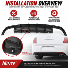 NINTE Rear Diffuser For 2015-2021 Chrysler 300 Dual Rectangle Exhaust Opening Rear Bumper Lip - NINTE