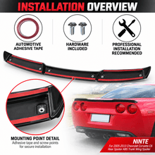 NINTE For 2005-2013 Chevrolet Corvette C6 Rear Spoiler ABS Trunk Wing Spoiler - NINTE