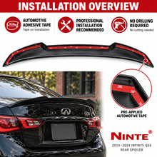NINTE 2014–2024 Infiniti Q50 Rear Spoiler One Piece PSM Style Without Logo