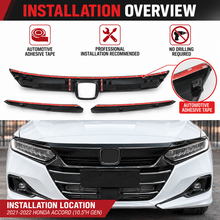 NINTE Hood Grill Cover with Eyelid Cover For 2021-2022 Honda 10.5th Gen Accord - NINTE