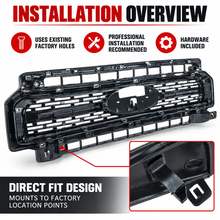 NINTE Front Bumper Grille for 2020-2023 Ford F250 F350 Super Duty ABS Gloss Black - NINTE