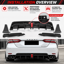 NINTE Yofer V2 Rear Diffuser+Corner Extension For 2018-24 Toyota Camry SE XSE - NINTE