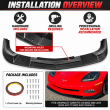 Load image into Gallery viewer, NINTE ZR1-Style Front Bumper Lip Splitter for 2005-2013 Chevrolet Corvette C6 Base – Track-Inspired Aero - NINTE