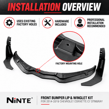 NINTE Stage 3 Front Bumper Lip & Winglet Kit for 2014-2019 Chevrolet Corvette C7 Stingray – Track-Inspired Aero - NINTE