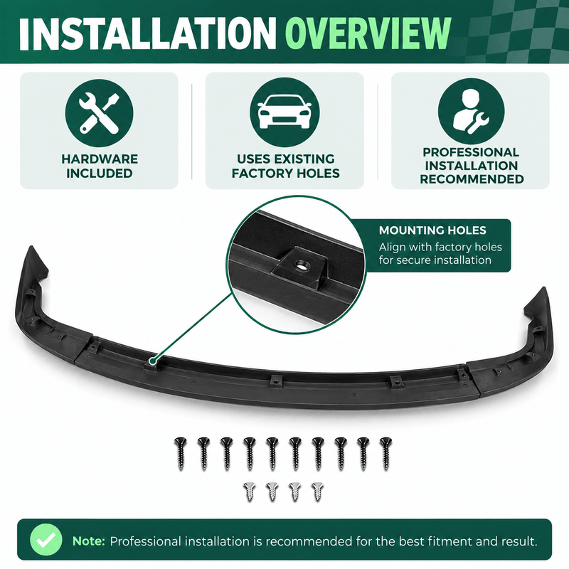 NINTE ZR1-Style Front Bumper Lip Splitter for 2005-2013 Chevrolet Corvette C6 Base – Track-Inspired Aero - NINTE