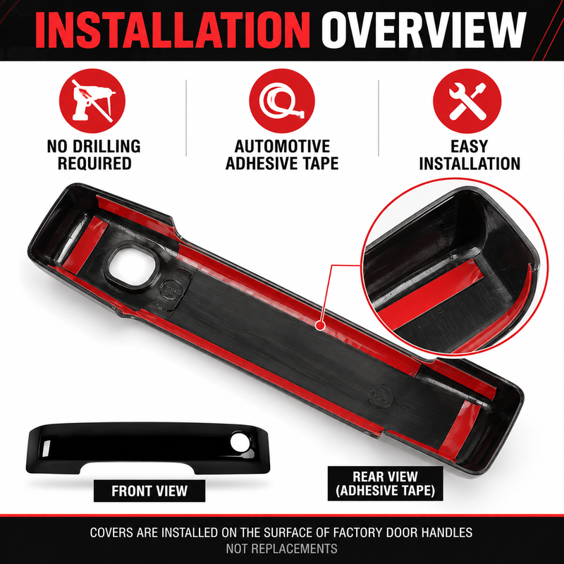 NINTE Door Handle Cover Trim for 2021-2026 Ford F-150 & Bronco – Smart-Key Fitment Options