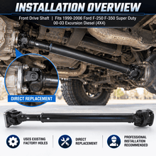 NINTE For 1999-2006 Ford 4X4 F-250 F-350 Super Duty 00-03 Excursion Diesel Front Drive Shaft - NINTE