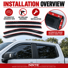 NINTE Window Visor Rain Guards For 2019-2025 Chevy Silverado/GMC Sierra 1500 - NINTE