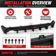 NINTE Shark-Fin Rear Bumper Diffuser for 2014-2016 Lexus IS250/IS350 – Aggressive Rear Aero - NINTE