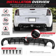 NINTE Rear Diffuser for 2012-2014 Chrysler 300 SRT with Brake Light Rear Bumper Lip - NINTE