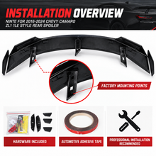 NINTE For 2016-2024 Chevy Camaro Rear Spoiler ZL1 1LE Style High Wing Spoiler Trunk Wing