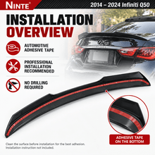 NINTE 2014–2024 Infiniti Q50 Rear Spoiler One Piece PSM Style Without Logo - NINTE