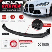 NINTE  Front Bumper Lip Kit  For BMW G80 M3 G82 G83 M4 2021-2026 Front Bumper Lip Kit 3PC