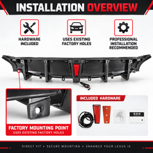 NINTE For Lexus IS300 IS350 2021-2025 JDM Glossy Black Rear Bumper Diffuser W/ Led Light